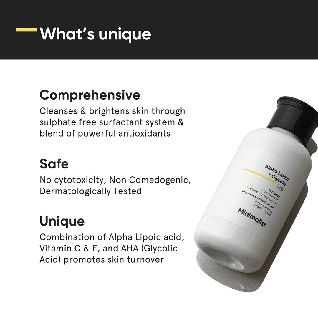 Vanity Wagon | Buy Minimalist 7% Alpha Lipoic & Glycolic Cleanser with Vitamin B5 & Betaine