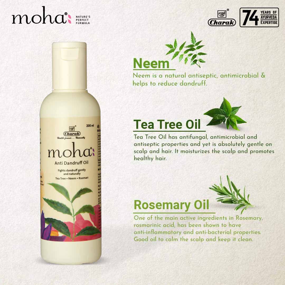 Vanity Wagon | Buy Moha Herbal Anti Dandruff Oil with Tea Tree & Neem