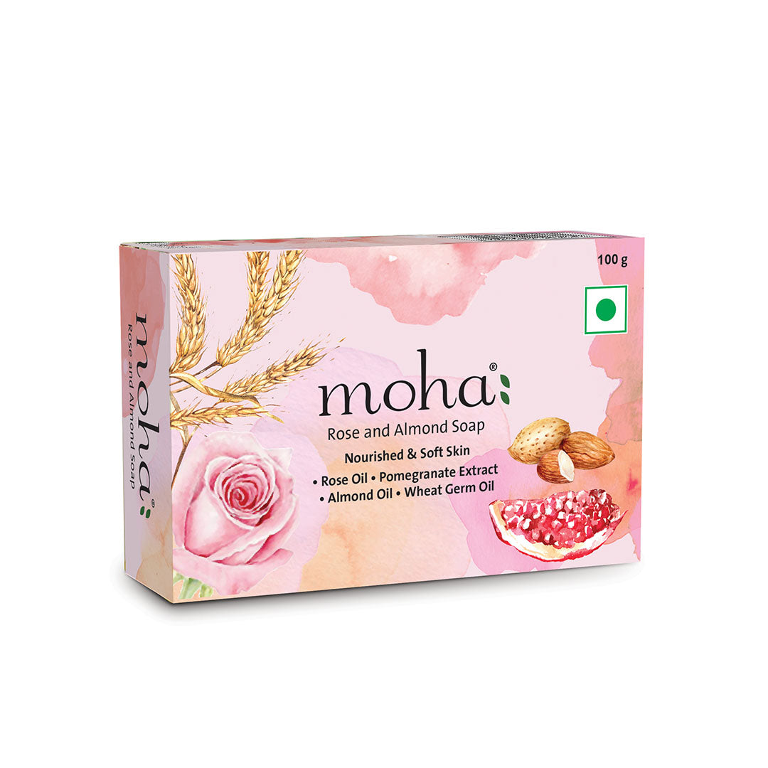 Vanity Wagon | Buy Moha Rose & Almond Soap with Pomegranate & Wheatgerm Oil