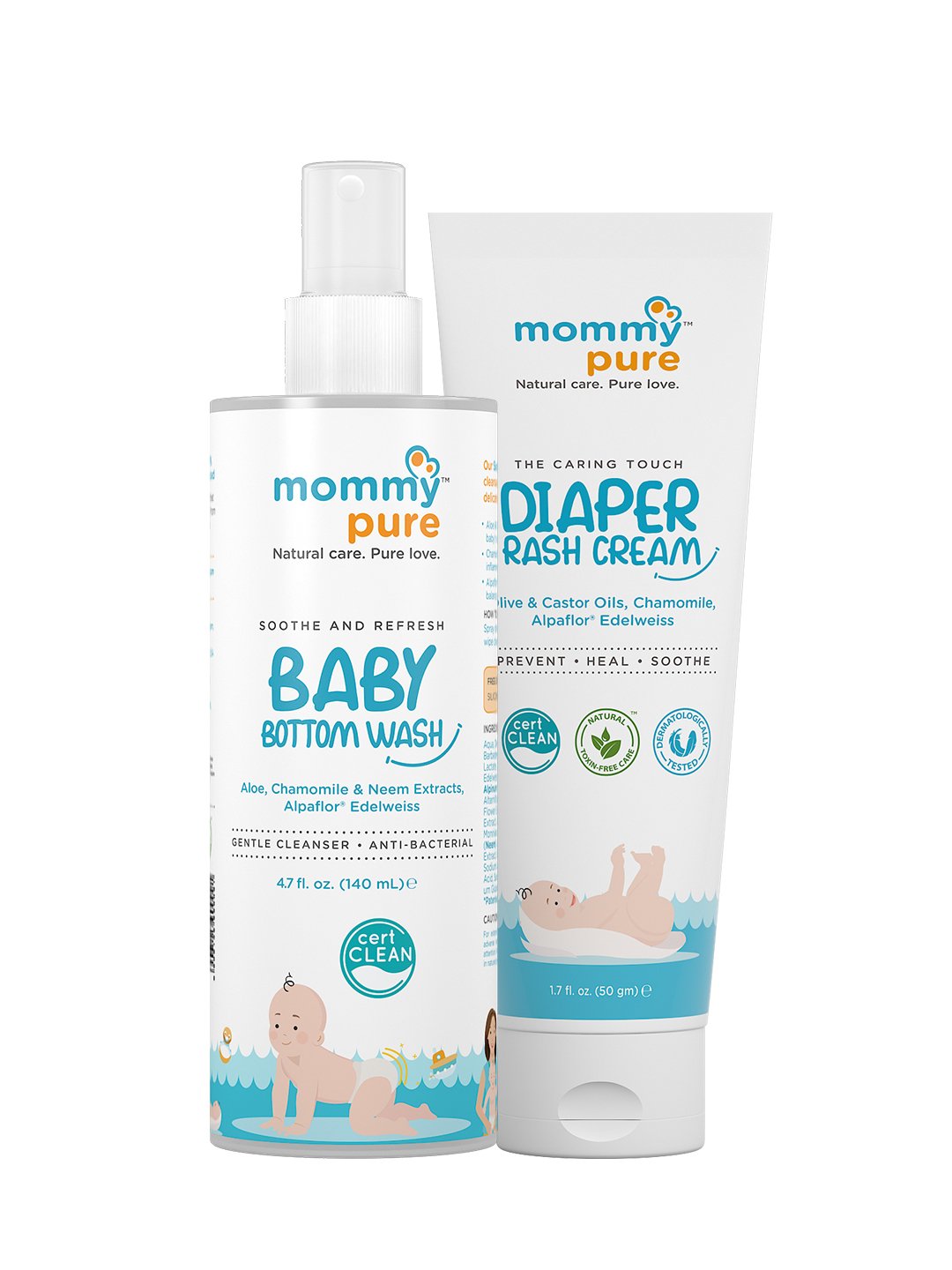 Vanity Wagon | Buy Mommypure Combo Of Baby Bottom Wash & Diaper Rash Cream