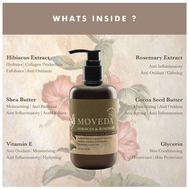 Vanity Wagon | Buy Moveda Hibiscus & Rosemary Daily Moisturising Body Lotion with Cocoa Butter