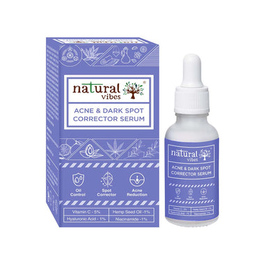 Buy Natural Vibes Acne & Dark Spot Corrector Face Serum with Hyaluronic Acid, Vitamin C & Niacinamide