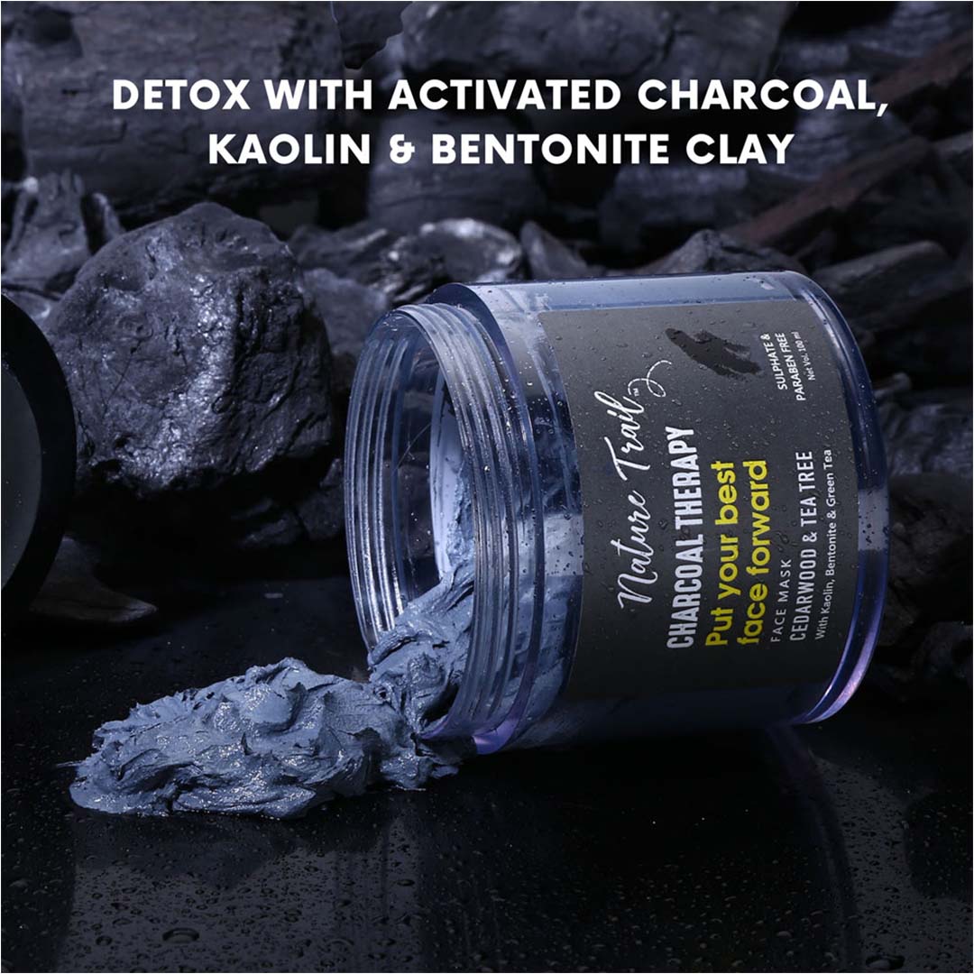 Vanity Wagon | Buy Nature Trail Charcoal Therapy Face Mask with Kaolin & Bentonite clay