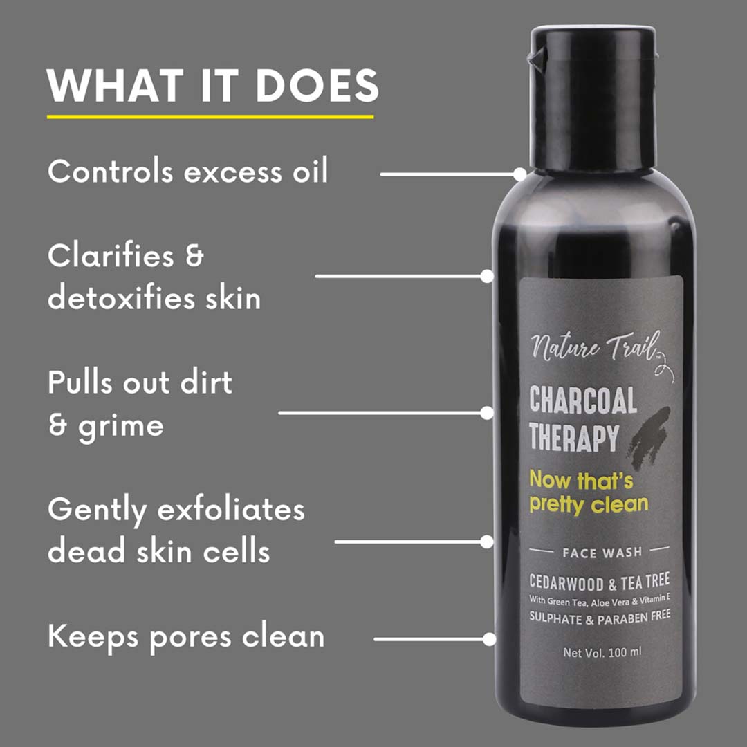 Vanity Wagon | Buy Nature Trail Charcoal Therapy Organic Face Wash for Acne & Oily Skin