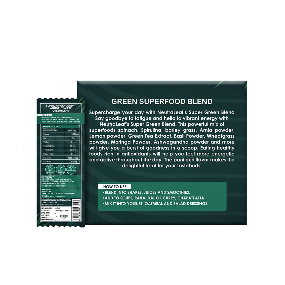Vanity Wagon | Buy NeutraLeaf Green Superfood Blend Powder for Stress Buster, Detoxification & Digestion