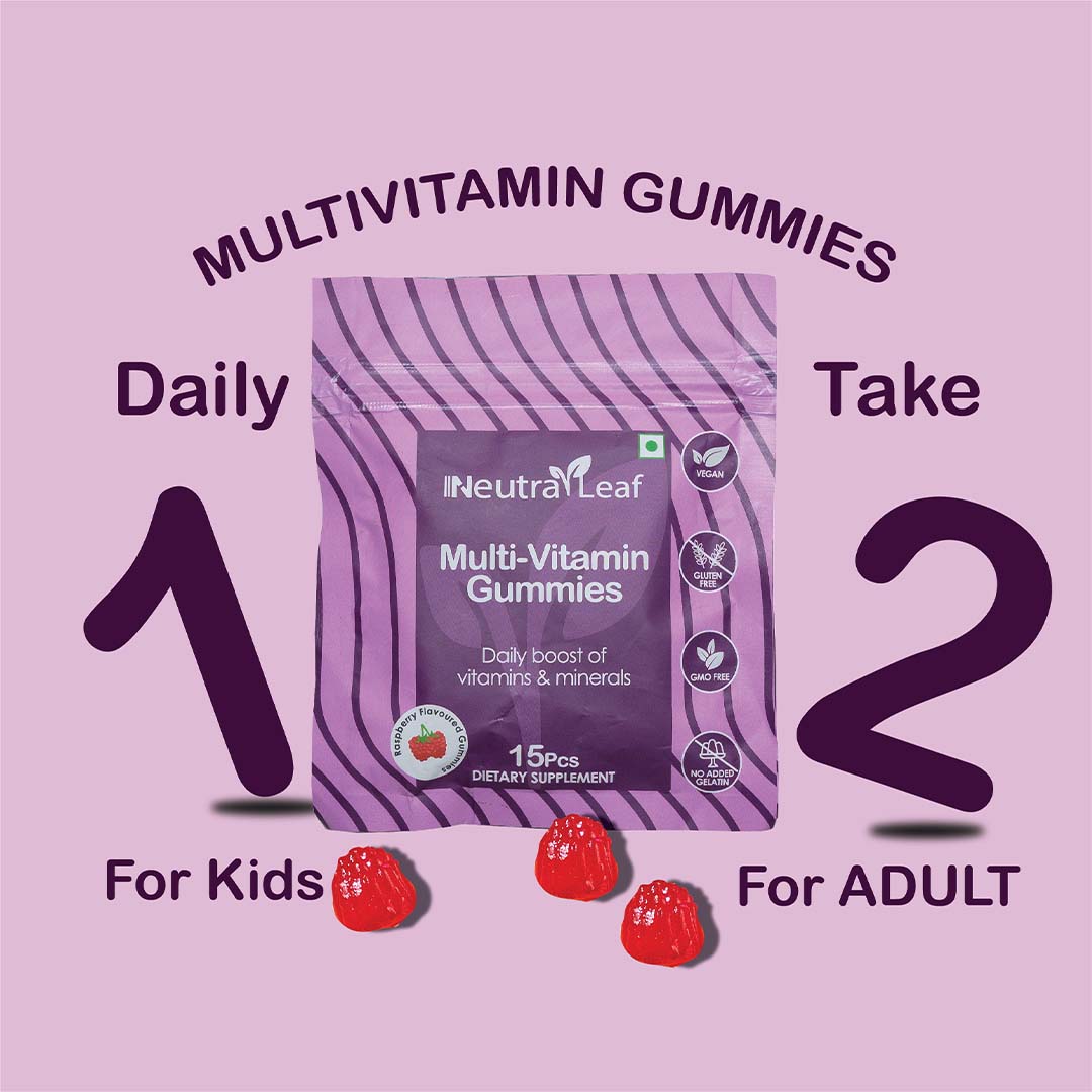 Vanity Wagon | Buy NeutraLeaf Multivitamin Gummies with Vitamins A, C, E, K, B Complex, Zinc, & Antioxidant for Overall Health