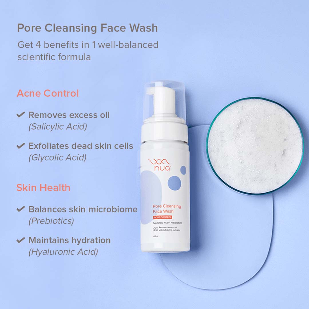 Nua Pore Cleansing Face Wash with Salicylic Acid & Prebiotics