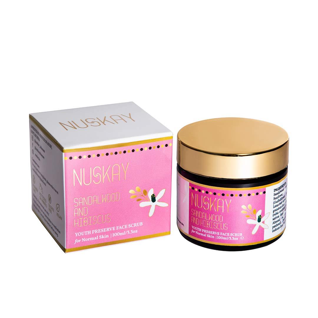 Nuskay Sandalwood and Hibiscus Face Scrub for Normal Skin -2
