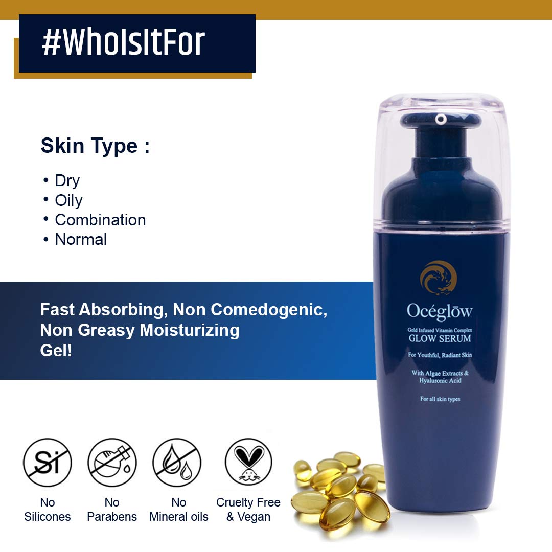 Vanity Wagon | Buy Oceglow Gold Infused Vitamin Complex Glow Serum with Algae & Hyaluronic Acid