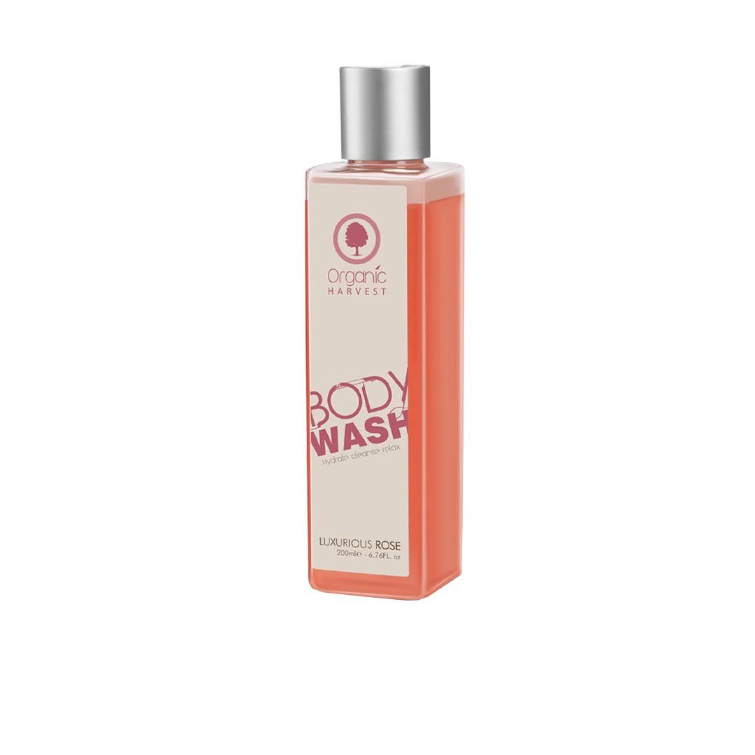 Organic Harvest Body Wash to Hydrate, Cleanse and Relax with Luxurious Rose