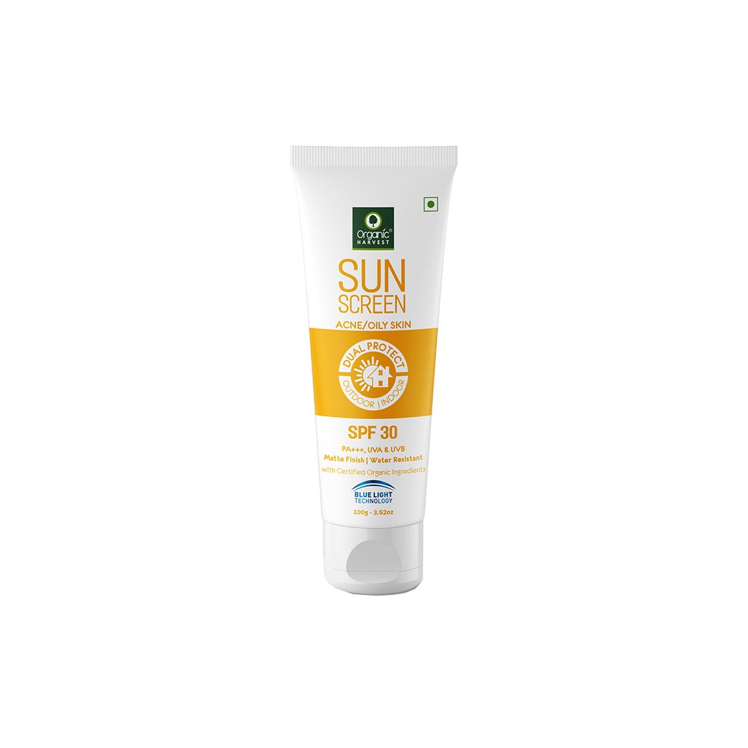 Organic Harvest Sunscreen for Acne/ Oily Skin, Matte Finish and Water Resistant with SPF 30 PA+++ -1
