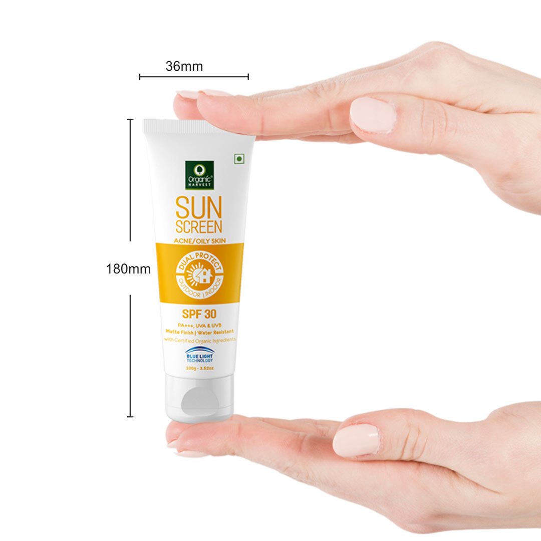 Organic Harvest Sunscreen for Acne/ Oily Skin, Matte Finish and Water Resistant with SPF 30 PA+++ -2