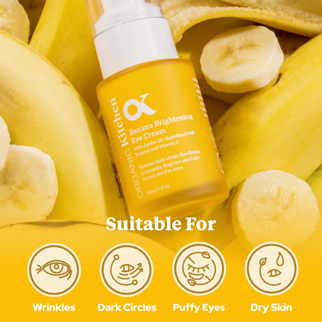 Organic Kitchen Banana Brightening Eye Cream with Jojoba Oil & Vitamin C