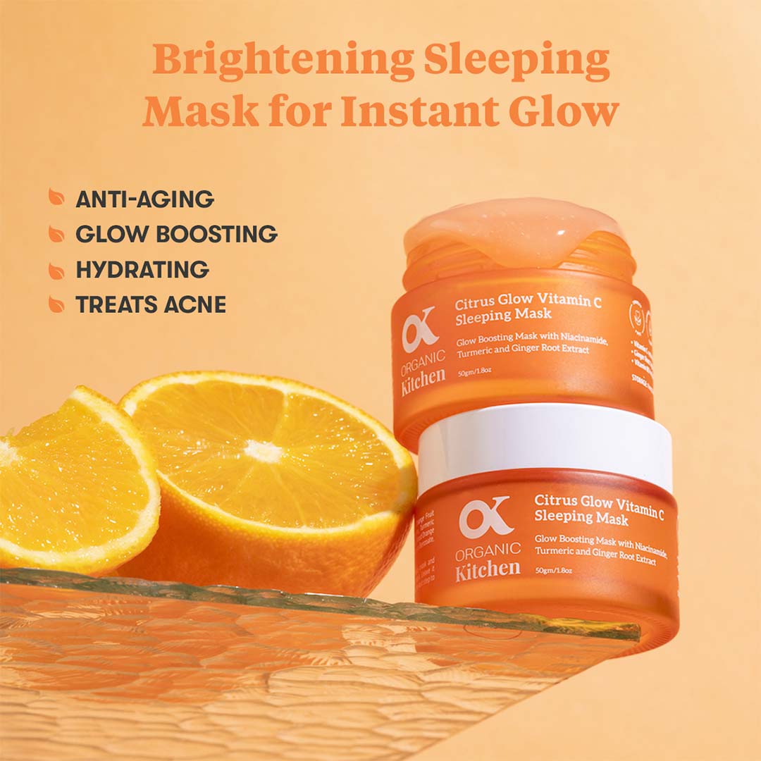 Organic Kitchen Citrus Glow Vitamin C Sleeping Mask with Niacinamide, Turmeric & Ginger