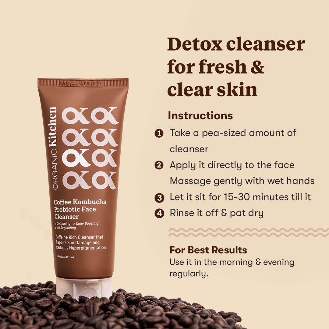 Organic Kitchen Coffee Kombucha Probiotic Face Cleanser