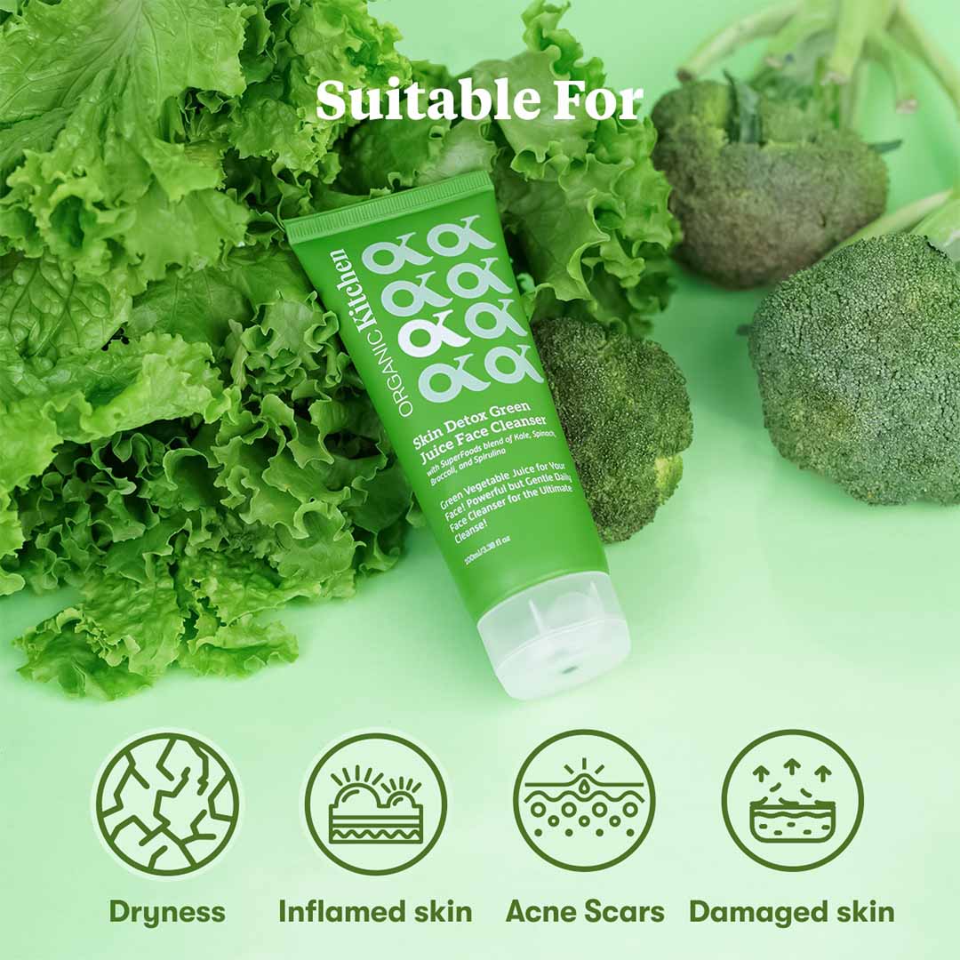 Organic Kitchen Skin Detox Green Juice Face Cleanser with Kale, Spinach & Broccoli