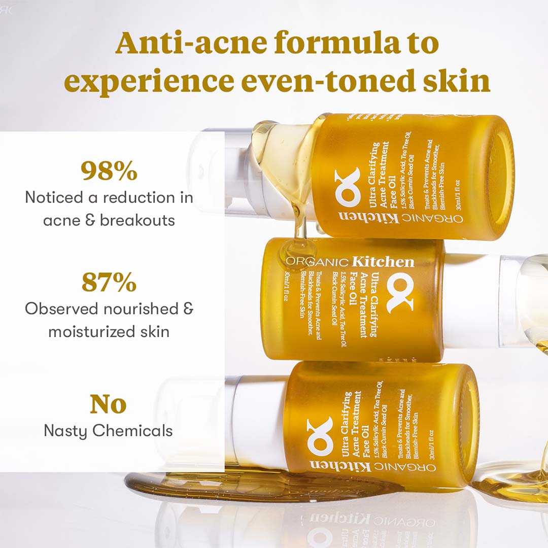 Organic Kitchen Ultra Clarifying Acne Treatment Face Oil with Salicylic Acid & Tea Tree Oil