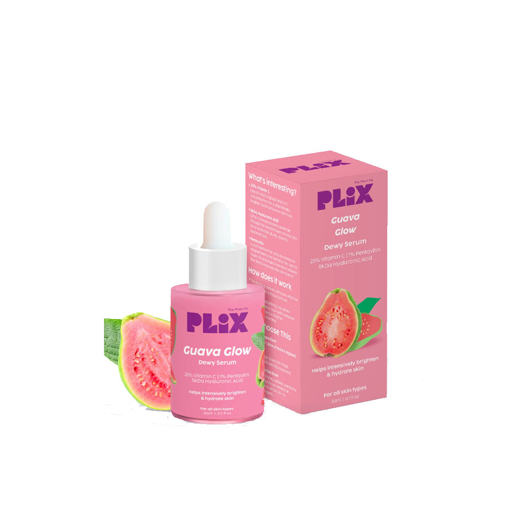Vanity Wagon | Buy Plix Guava Glow Dewy Face Serum with 23% Vitamin C for Glowing & Brighter Skin