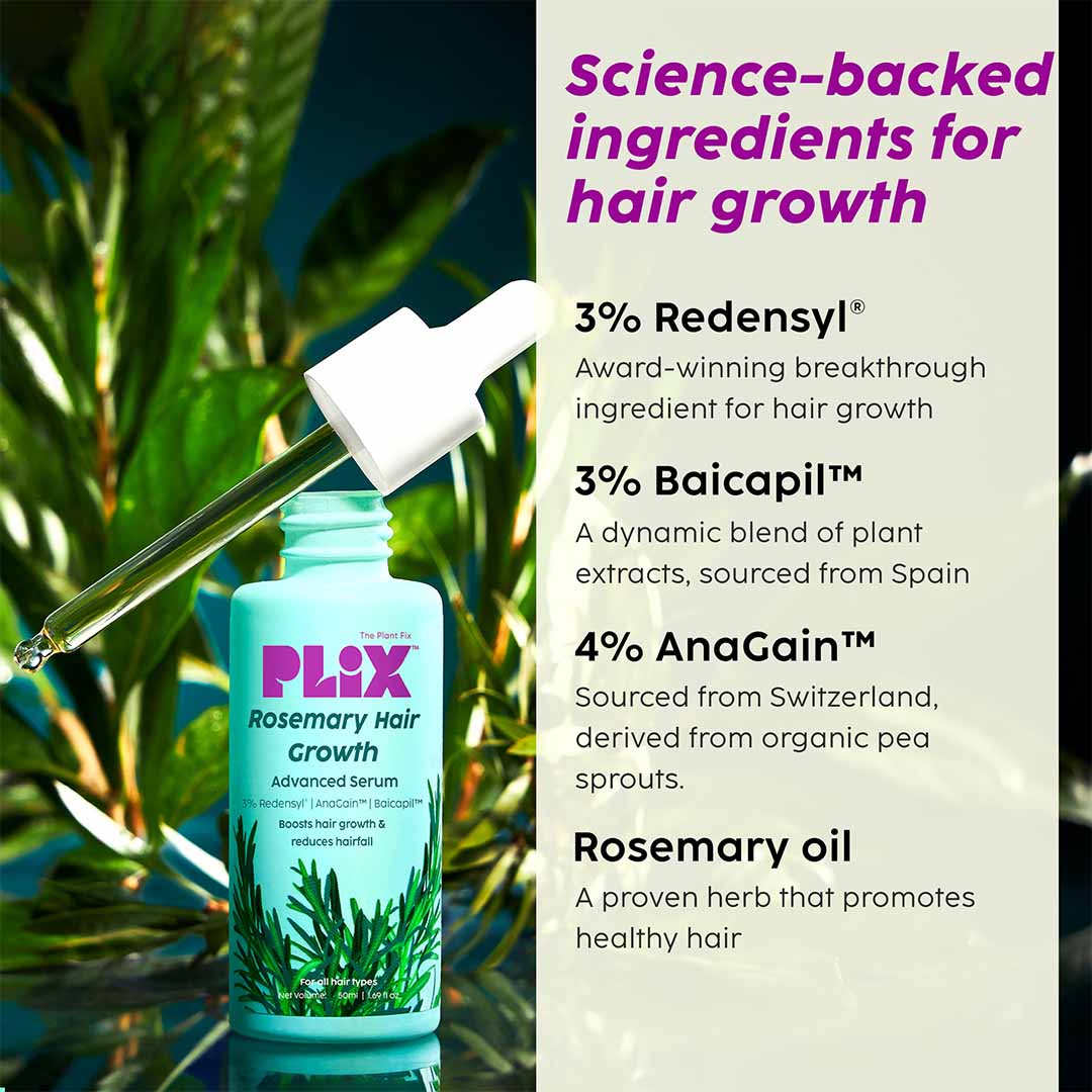 Vanity Wagon | Buy PLIX 3% Redensyl Hair Growth Serum with 4% AnaGain, 3% Baicapil For Hair Growth Density and Thickening