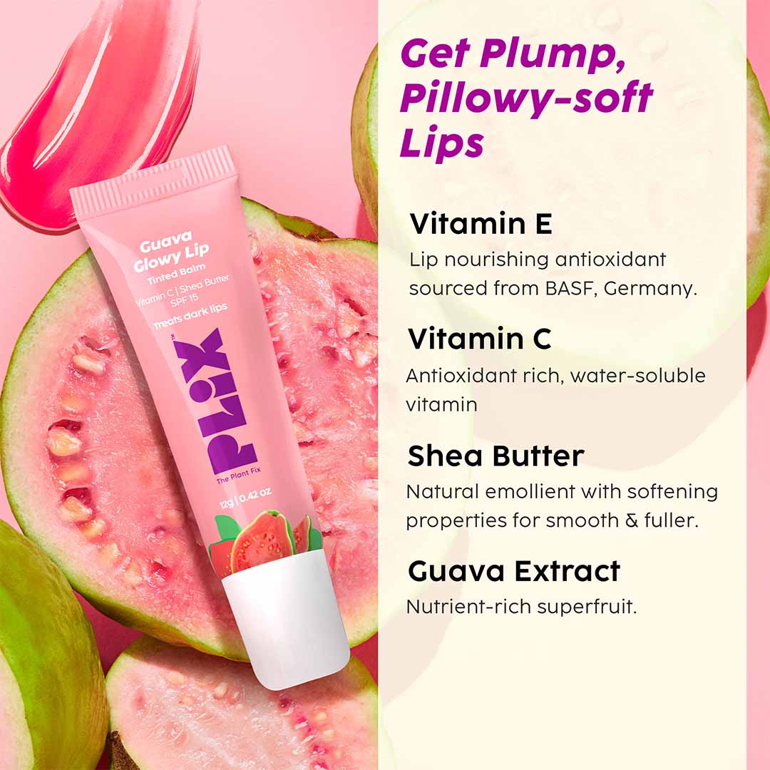 Vanity Wagon | Buy PLIX Guava Glowy Lip Balm with SPF 15, Shea Butter and Vitamin E