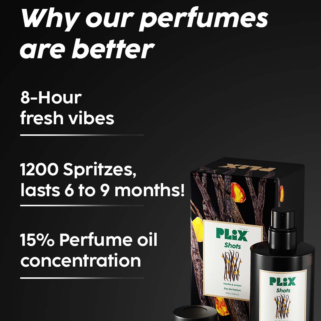 Vanity Wagon | Buy PLIX Mood Range Shots Perfume with Fresh Vanilla and Amber Fragrance