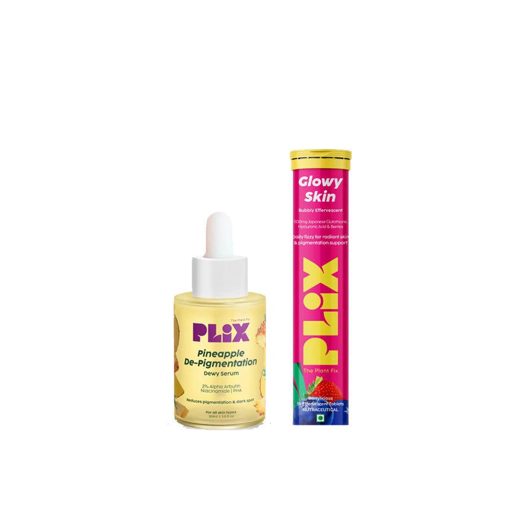 Vanity Wagon | Buy Plix Glutathione Skin Glow 15 Effervescent Tablets & Pineapple Serum Combo for Clear Skin