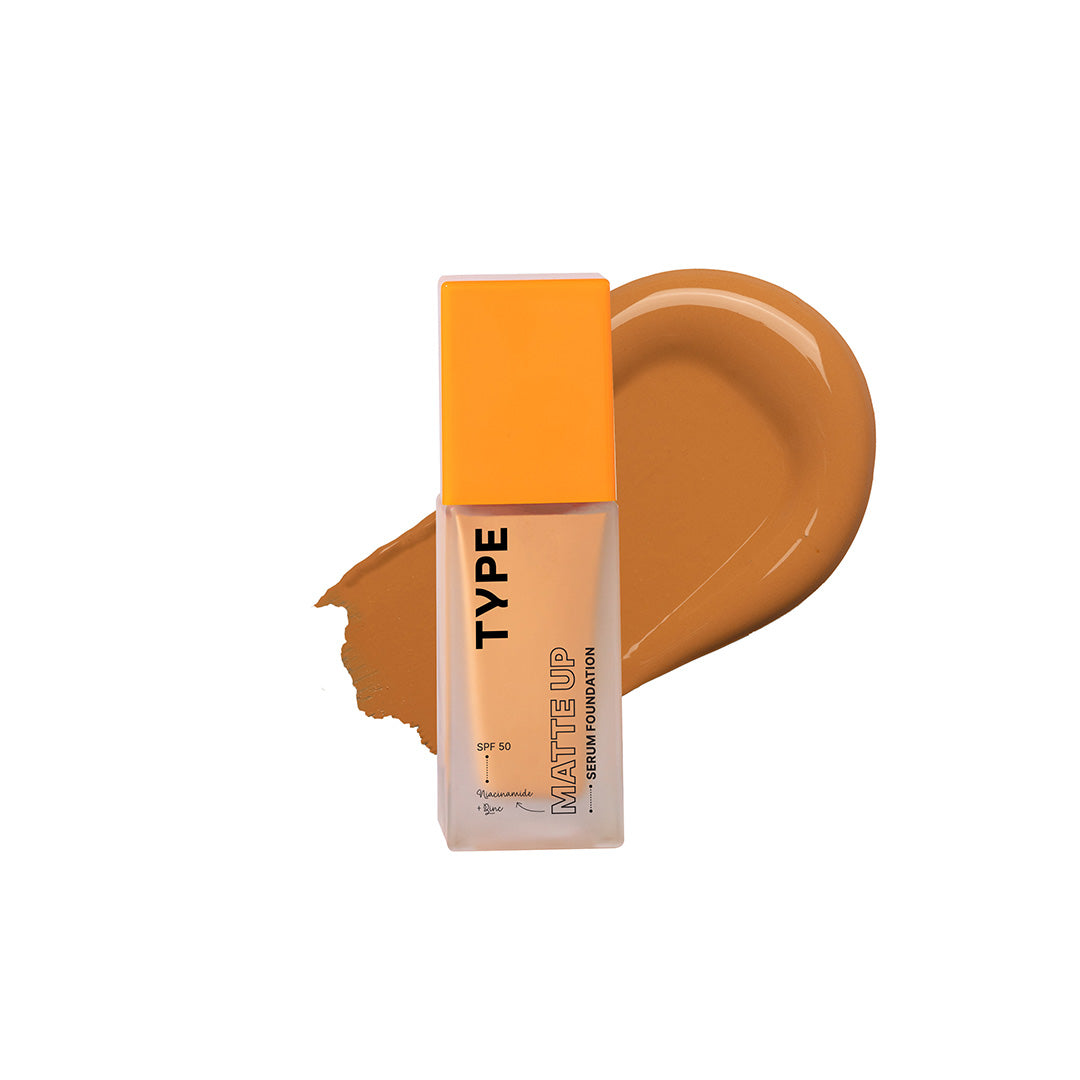 Vanity Wagon | Buy Type Beauty Inc. Matte Up Serum Foundation SPF50 for Oily & Acne Prone Skin, Pecan
