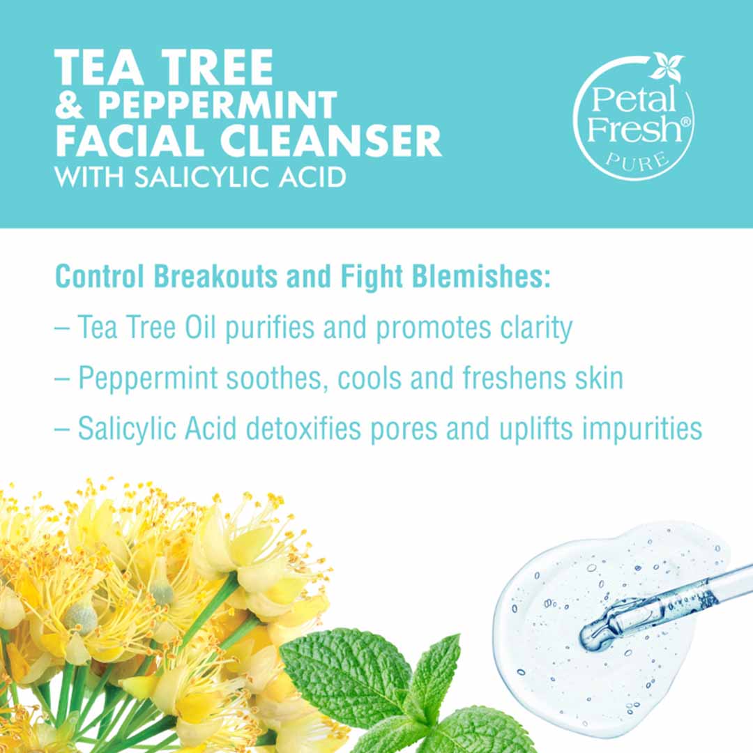 Petal Fresh Tea Tree & Peppermint Facial Cleanser with Salicylic Acid