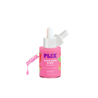Vanity Wagon | Buy Plix Guava Shine Bright Dewy Face Serum with 3% Glycolic Acid & Vitamin C for Glowing Skin & Dark Spots