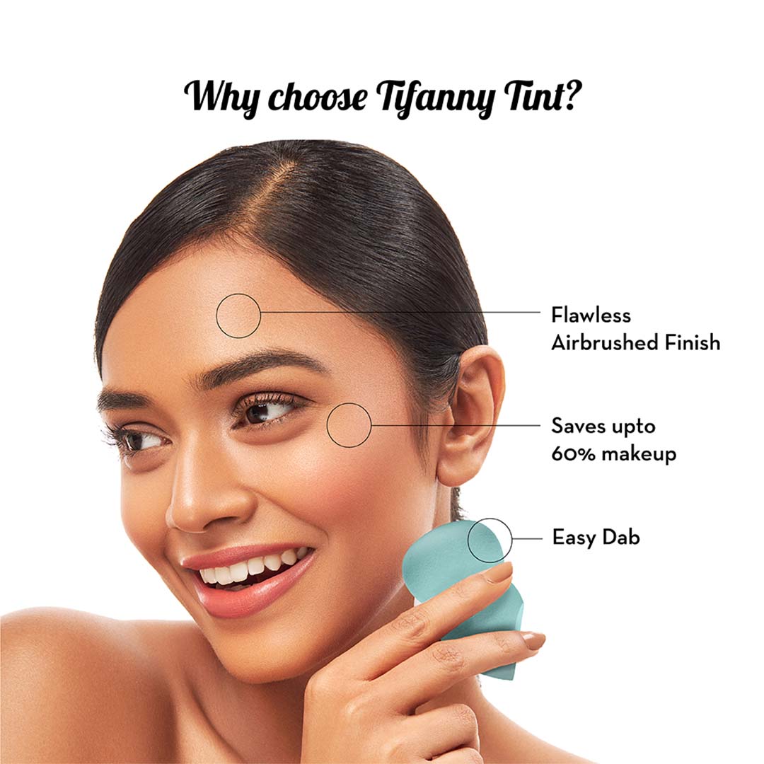 Vanity Wagon | Buy Plush Tiffany Tint Microfiber Beauty Blender with Case-Pear Shape Cut