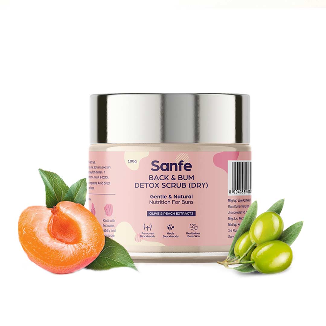 Vanity Wagon | Buy Sanfe Back & Bum Detox Dry Scrub with Olive & Peach