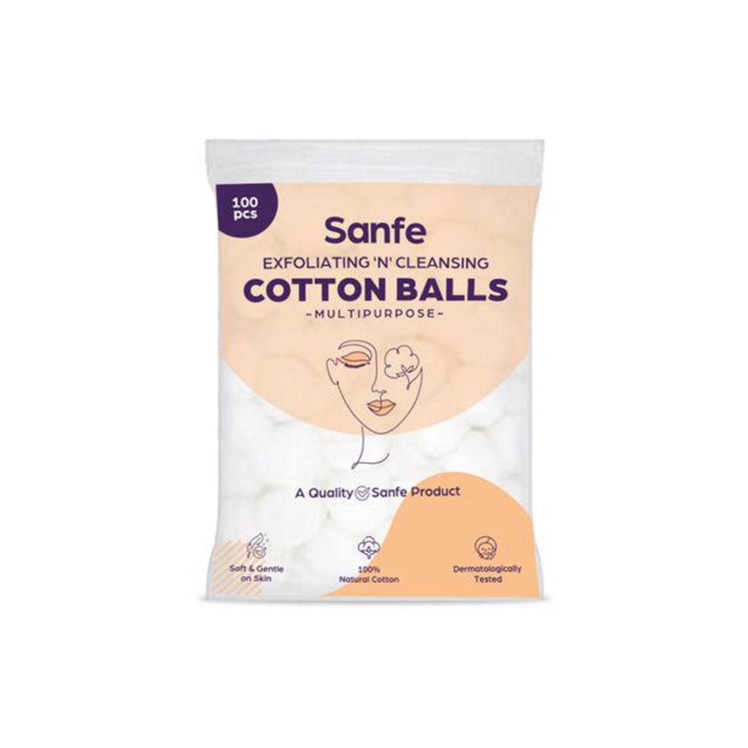 Vanity Wagon | Buy Sanfe Exfoliating & Cleansing Face Cotton Balls for Women