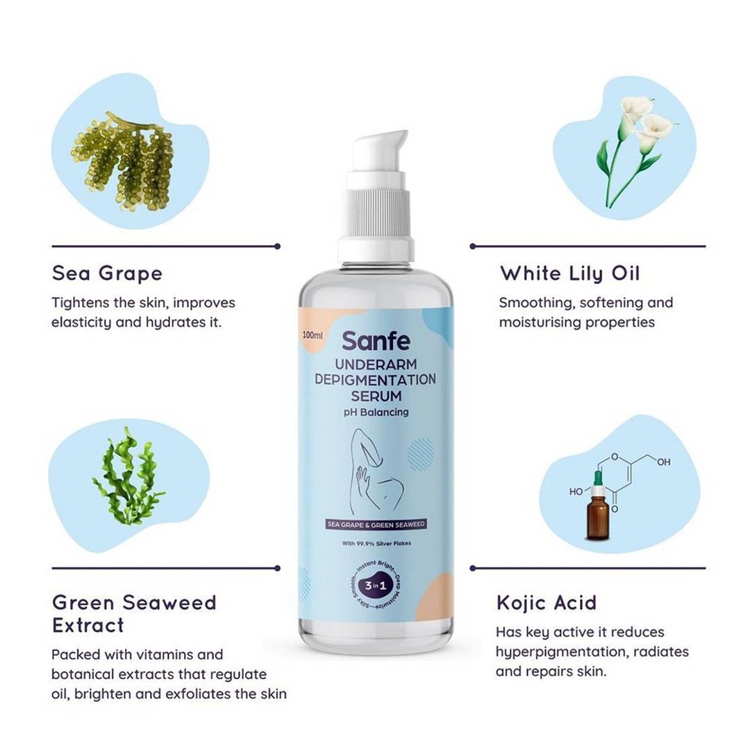 Vanity Wagon | Buy Sanfe Underarm Lightening & Depigmentation Serum with Sea Grape & Green Seaweed