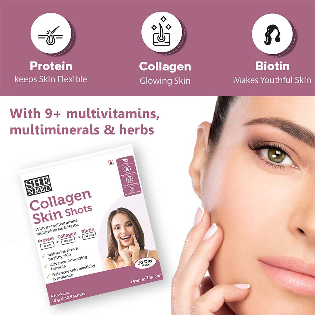 Vanity Wagon | Buy SheNeed Collagen Skin Shots with Protein, Collagen & Biotin
