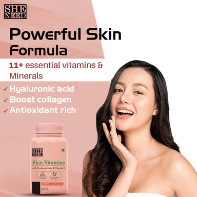 Vanity Wagon | Buy SheNeed Skin Vitamins with Hyaluronic Acid & Vitamin C