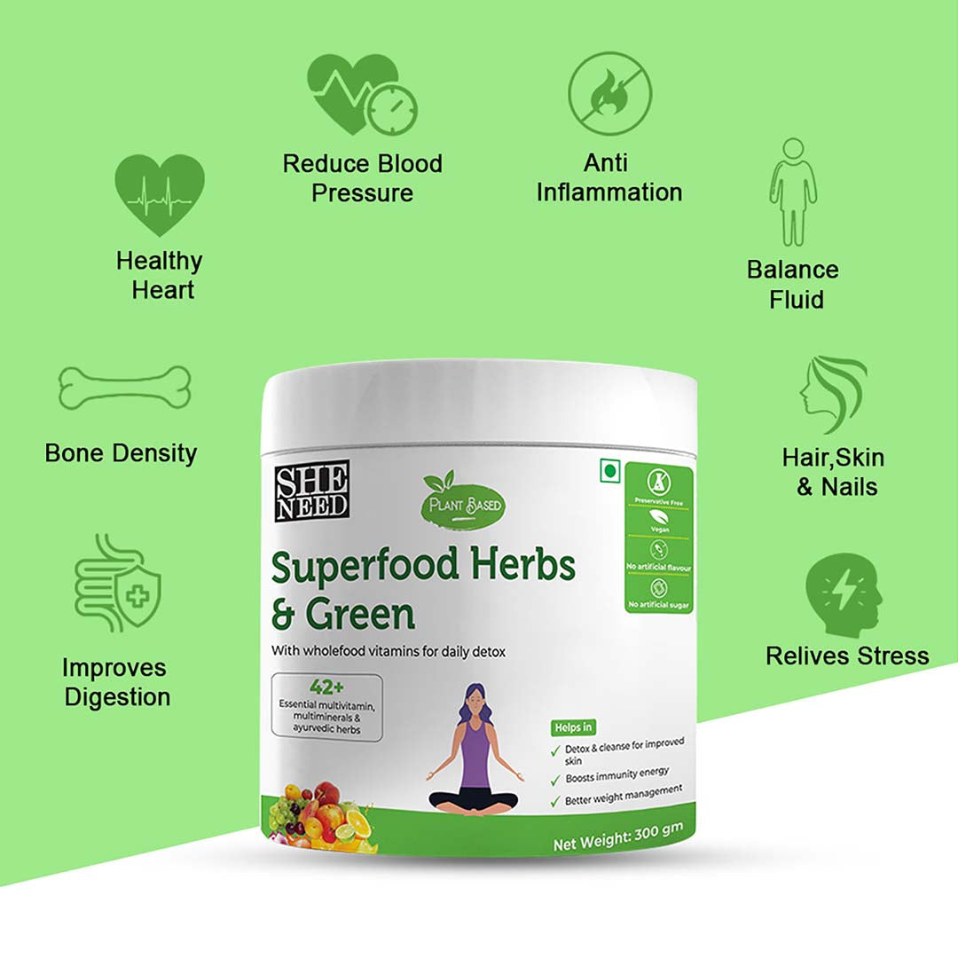 Vanity Wagon | Buy SheNeed Superfood Herbs & Green with Wholefood Vitamins for Daily Detox