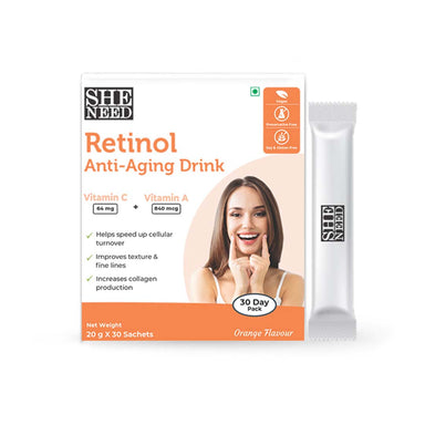 Vanity Wagon | Buy SheNeed Retinol Anti-Aging Drink with Vitamin C & Vitamin A