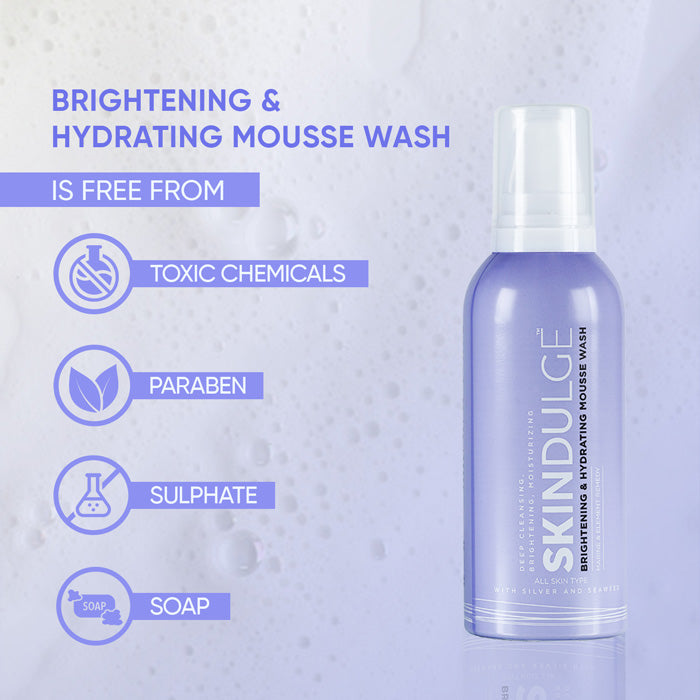 Skindulge Brightening & Hydrating Mousse Wash with Silver & Seaweed