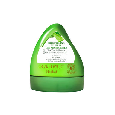 Vanity Wagon | Buy Soulflower Herbal Aloe Vera & Tea Tree Brightening Oil free Gel Moisturiser with Vitamin C & Hyaluronic Acid