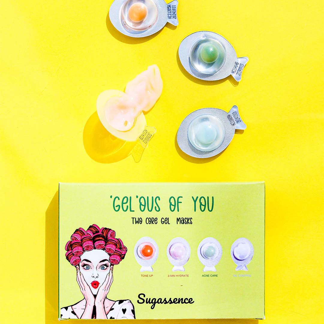 Vanity Wagon | Buy Sugassence ‘Gel’Ous Of You, Two Core Gel Masks with Salicylic Acid, Hyaluronic Acid, Vitamin C & Aloe Vera