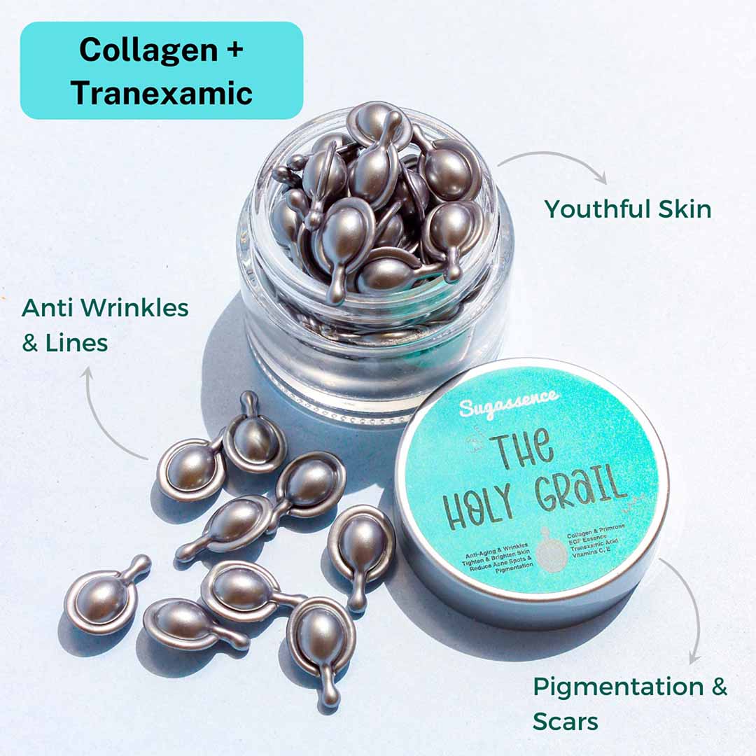 Vanity Wagon | Buy Sugassence The Holy Grail, Youthful Face Serum Capsules for Anti Aging, Wrinkles & Fine Lines