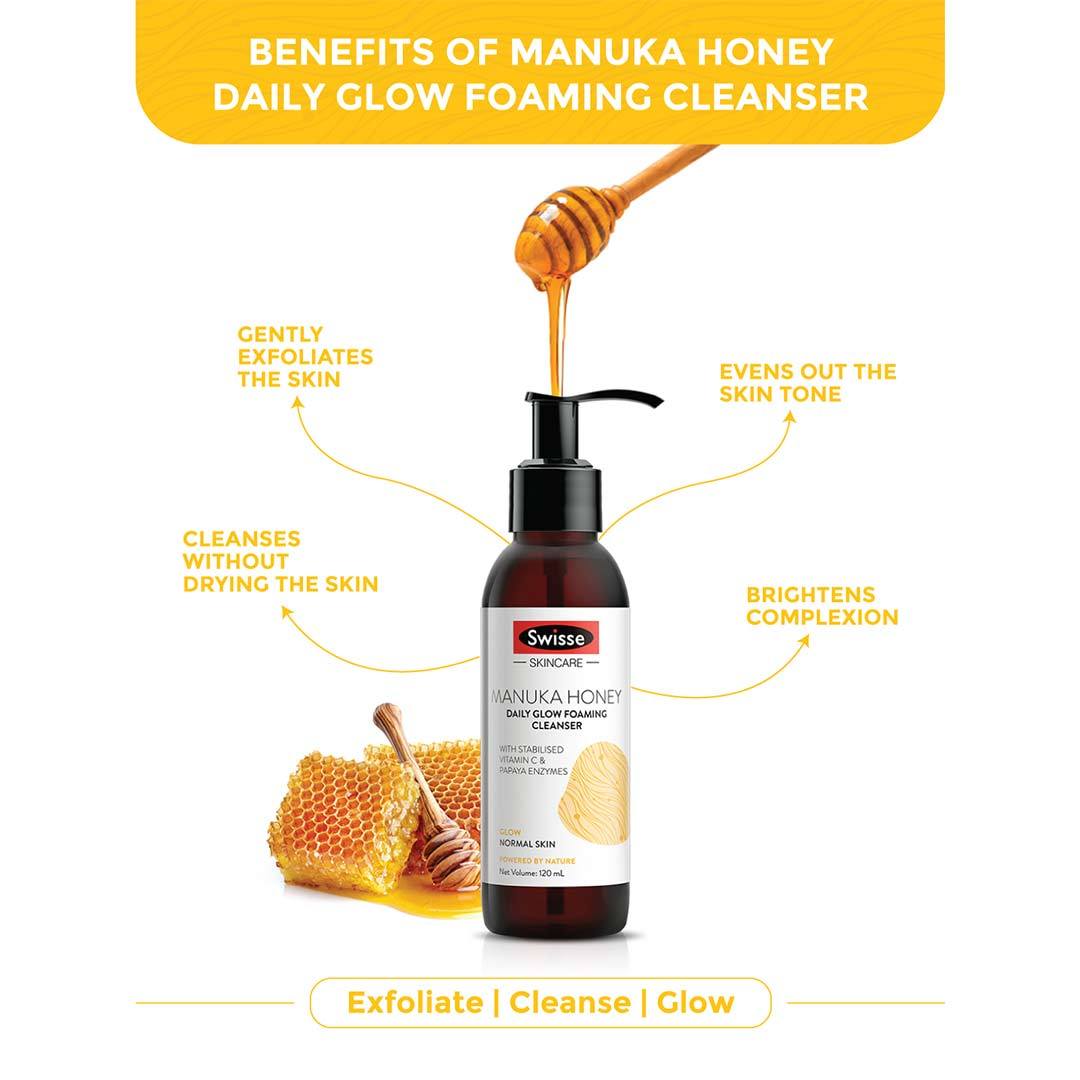 Vanity Wagon | Buy Swisse Beauty combo -Manuka Honey Daily Glow Foaming Cleanser + Argan Youthful Facial Oil