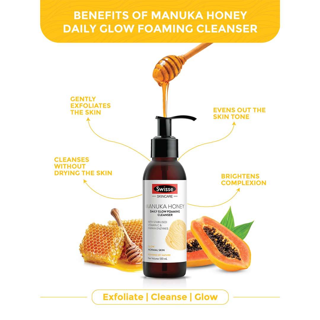Vanity Wagon | Buy Swisse Skin brighting combo- Manuka Honey Glow Boosting Moisturiser + Manuka Honey Daily Glow Foaming Cleanser