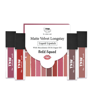 Vanity Wagon | Buy TNW-The Natural Wash Matte Velvet Longstay Liquid Lipstick Mini, Bold Squad