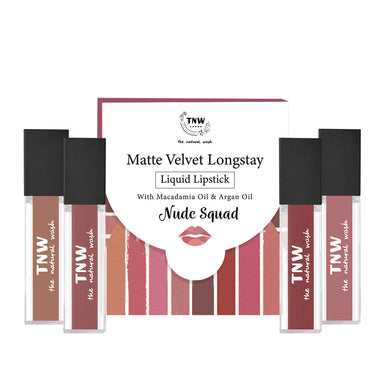 Vanity Wagon | Buy TNW-The Natural Wash Matte Velvet Longstay Liquid Lipstick Mini, Nude Squad