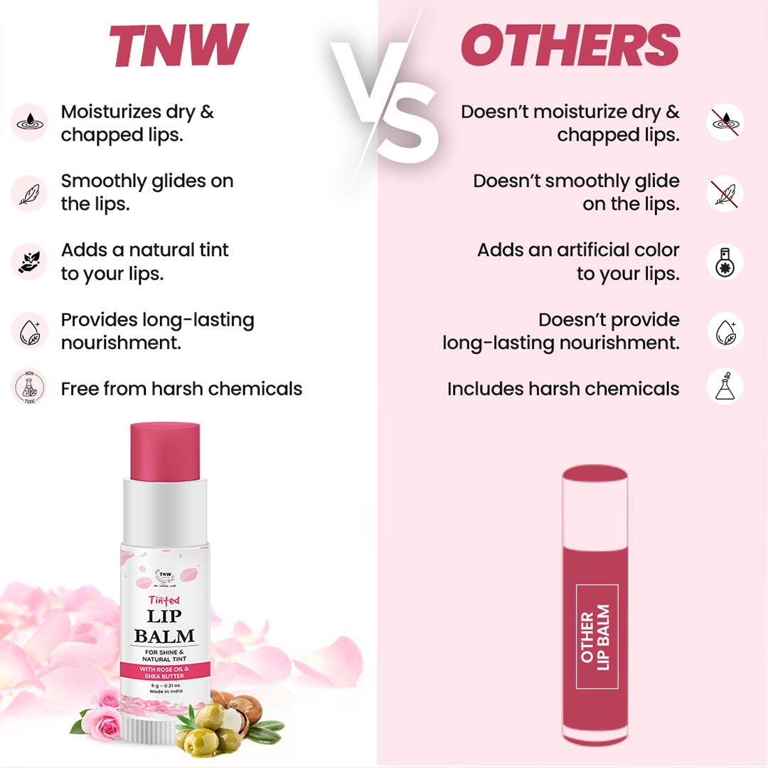 Vanity Wagon | Buy TNW-The Natural Wash Tinted Lip Balm with Rose Oil & Shea Butter