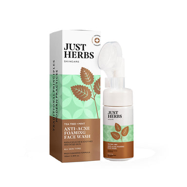 Vanity Wagon | Buy Just Herbs Anti-Acne Foaming Face Wash with Tea Tree & Mint