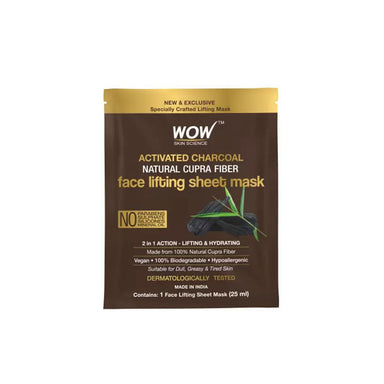 Vanity Wagon | Buy WOW Skin Science Activated Charcoal Natural Cupra Fiber Face Lifting Sheet Mask