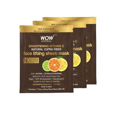 Vanity Wagon | Buy WOW Skin Science Vitamin C Natural Cupra Fiber Face Lifting Sheet Mask