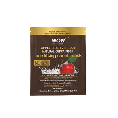 Vanity Wagon | Buy WOW Skin Science Apple Cider Vinegar Natural Cupra Fiber Face Lifting Sheet Mask